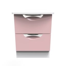 Ready Assembled 2 U Holborn 2 Drawer Bedside (Ready Assembled) in Dusty Pink - Size: Small - thumbnail 1