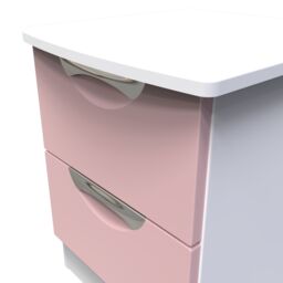 Ready Assembled 2 U Holborn 2 Drawer Bedside (Ready Assembled) in Dusty Pink - Size: Small - thumbnail 4