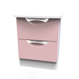 Ready Assembled 2 U Holborn 2 Drawer Bedside (Ready Assembled) in Dusty Pink - Size: Small - thumbnail 3