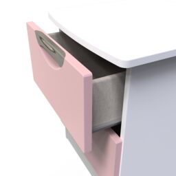 Ready Assembled 2 U Holborn 2 Drawer Bedside (Ready Assembled) in Dusty Pink - Size: Small - thumbnail 5
