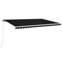 Berkfield Home Manual Retractable Awning with LED 500x300 cm Anthracite in Black - thumbnail 2