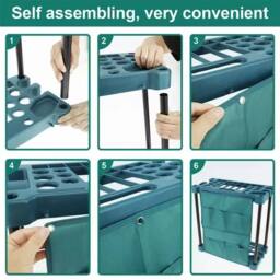 FLAVORA Heavy Duty Garden Tool Organizer Rack Garage in Green - Size: 10000mm x 520mm - thumbnail 5