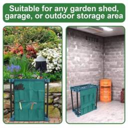 FLAVORA Heavy Duty Garden Tool Organizer Rack Garage in Green - Size: 10000mm x 520mm - thumbnail 4