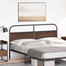 Berkfield Home Headboard Brown Oak 150 cm Steel & Engineered Wood - thumbnail 1