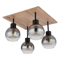 Netlighting Moitas Shade Cluster Ceiling Light Matt Black Smoke Glass Shade 4x E27 - thumbnail 2