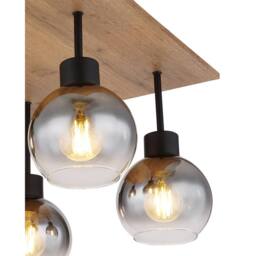 Netlighting Moitas Shade Cluster Ceiling Light Matt Black Smoke Glass Shade 4x E27 - thumbnail 3