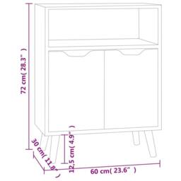 Berkfield Home Sideboard Smoked Oak 60x30x72 cm Engineered Wood in Brown - Size: 60 x 30 x 72 cm - thumbnail 8