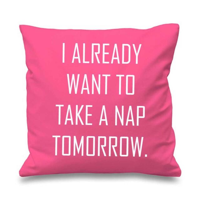 "60 SECOND MAKEOVER Pink Cushion Cover I Already Want To Take A Nap Tomorrow 16"" x 16"" Daughter Friend Gift Decorative Cushion Home Horse Eq"