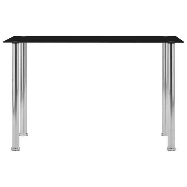 Berkfield Home Dining Table Black 120x60x75 cm Tempered Glass - Size: 120 x 60 x 75 cm - image 1