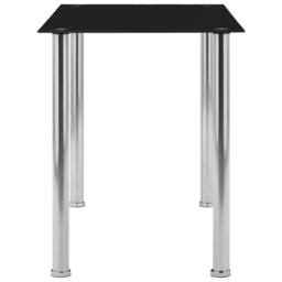 Berkfield Home Dining Table Black 120x60x75 cm Tempered Glass - Size: 120 x 60 x 75 cm - thumbnail 3