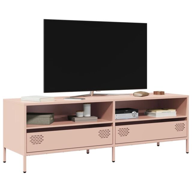 Berkfield Home TV Cabinet Pink 135x39x43.5 cm Cold-rolled Steel - image 1