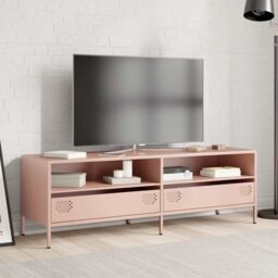 Berkfield Home TV Cabinet Pink 135x39x43.5 cm Cold-rolled Steel - thumbnail 3