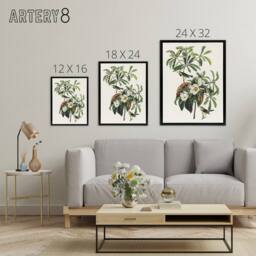 "Artery8 Bachman's Warbler & Franklinia Tree Audubon Framed Canvas Wall Art in White - Size: W12"" x H16""" - thumbnail 4