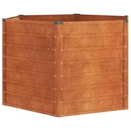 Berkfield Home Garden Raised Bed Rusty 129x129x77 cm Corten Steel in Brown - Size: 129 x 129 x 77 cm - thumbnail 3