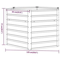 Berkfield Home Garden Raised Bed Rusty 129x129x77 cm Corten Steel in Brown - Size: 129 x 129 x 77 cm - thumbnail 7