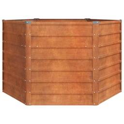 Berkfield Home Garden Raised Bed Rusty 129x129x77 cm Corten Steel in Brown - Size: 129 x 129 x 77 cm - thumbnail 4