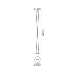 Netlighting Bucle Floor Lamp 50W LED 3000K 4300lm Dimmable White Frosted Acrylic in Silver - thumbnail 2