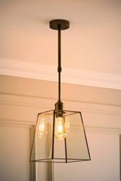 ValueLights Susie Glass Lantern Lamp Shade Adjustable Drop Pendant Ceiling Light in Bronze - thumbnail 2