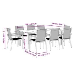 Berkfield Home 9 Piece Garden Dining Set Black Textilene & Steel - thumbnail 9