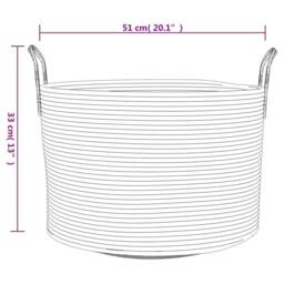 Berkfield Home Storage Basket Grey & White √ò51x33 cm Cotton - Size: 51x33 cm - thumbnail 9