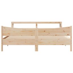 Berkfield Home Bed Frame with Headboard 180x200 cm Super King Solid Wood Pine in Brown - thumbnail 4