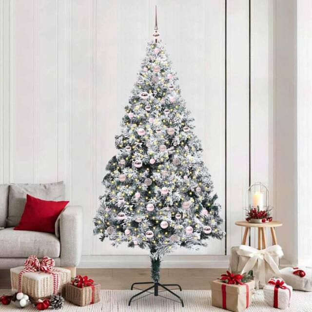 Berkfield Home Artificial Christmas Tree with 300 LEDs with Stand Green 240 cm - image 1
