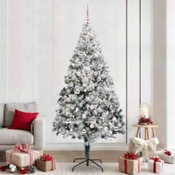 Berkfield Home Artificial Christmas Tree with 300 LEDs with Stand Green 240 cm - thumbnail 1