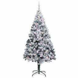 Berkfield Home Artificial Christmas Tree with 300 LEDs with Stand Green 240 cm - thumbnail 4