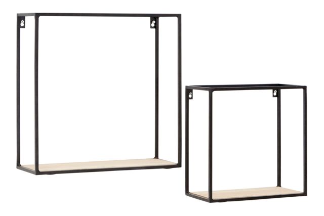 Orsina Stylish Cuboid Shelf Unit, Functional Wall Shelves For Bedroom, Durable Vertical Wall Shelf For Livingroom in Black - image 1
