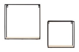 Orsina Stylish Cuboid Shelf Unit, Functional Wall Shelves For Bedroom, Durable Vertical Wall Shelf For Livingroom in Black - thumbnail 2