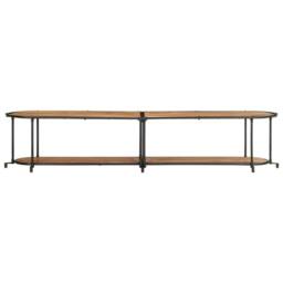 Berkfield Home TV Cabinet 200x42x40 cm Solid Wood Acacia in Brown - Size: 200 x 42 x 40 cm - thumbnail 4