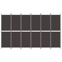 Berkfield Home 6-Panel Room Divider Brown 300x180 cm Fabric - thumbnail 3