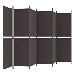 Berkfield Home 6-Panel Room Divider Brown 300x180 cm Fabric - thumbnail 5