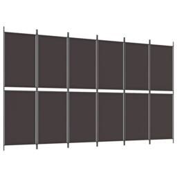 Berkfield Home 6-Panel Room Divider Brown 300x180 cm Fabric - thumbnail 2