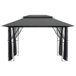 Berkfield Home Gazebo with Sidewalls Anthracite 400x300x270 cm Steel in Black - Size: 400 x 300 x 270 cm - thumbnail 4