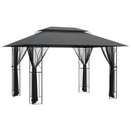 Berkfield Home Gazebo with Sidewalls Anthracite 400x300x270 cm Steel in Black - Size: 400 x 300 x 270 cm - thumbnail 1