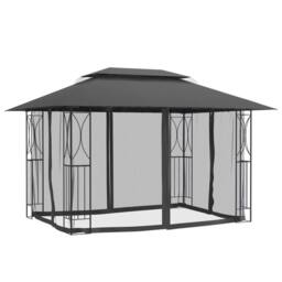 Berkfield Home Gazebo with Sidewalls Anthracite 400x300x270 cm Steel in Black - Size: 400 x 300 x 270 cm - thumbnail 3