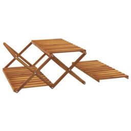 Berkfield Home 3-Tier Folding Shelf Brown 70x31x63 cm Solid Wood Acacia - Size: 70 x 31 x 63 cm - thumbnail 6