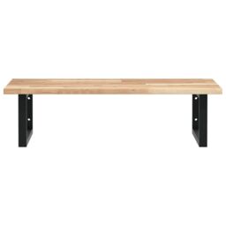 Berkfield Home Basin Shelf Wall Mounted Steel & Solid Wood Acacia in Brown - thumbnail 4