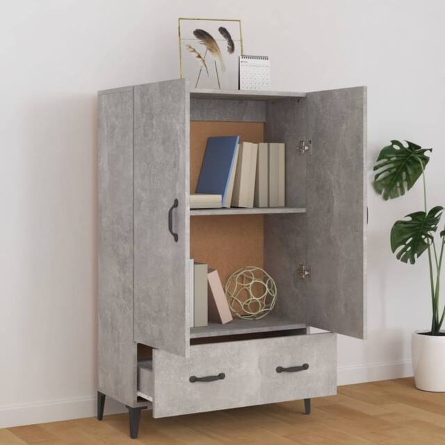 Berkfield Home Highboard Concrete Grey 70x31x115 cm Engineered Wood - Size: 70 x 31 x 115 cm - image 1