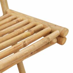 Berkfield Home Outdoor Bar Stools with Footrests 2 pcs Foldable Bamboo in Brown - thumbnail 9