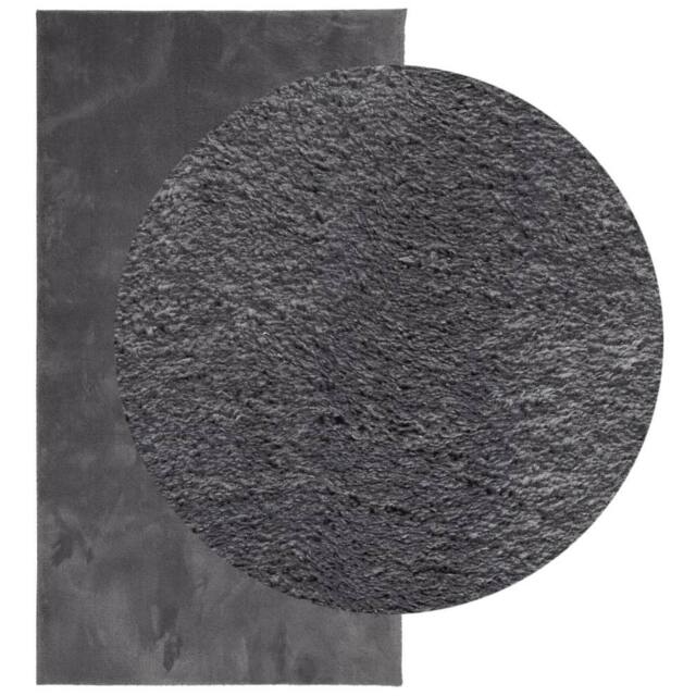 Berkfield Home Rug Short Pile Soft & Washable Anthracite 60x110 cm in Dark Grey - Size: 100 cm diameter - image 1
