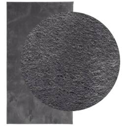 Berkfield Home Rug Short Pile Soft & Washable Anthracite 60x110 cm in Dark Grey - Size: 100 cm diameter - thumbnail 1