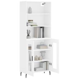 Berkfield Home Highboard White 69.5x34x180 cm Engineered Wood - thumbnail 1