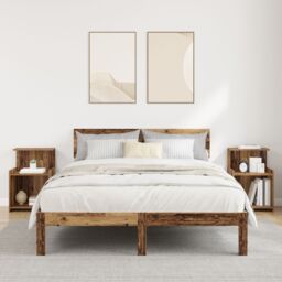 Berkfield Home Bedside Tables - 2 Pack - Old Wood - 40 x 35 x 60 cm - Engineered Wood in Brown - thumbnail 1