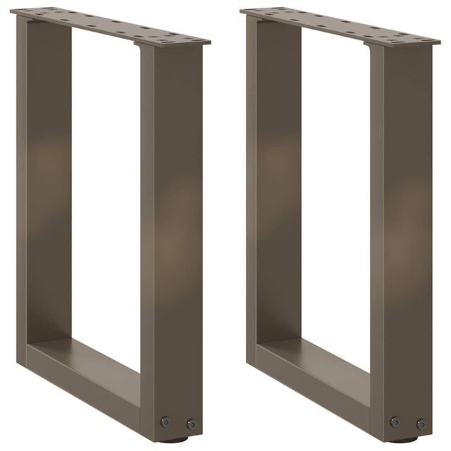 Berkfield Home Coffee Table Legs U-Shaped 2 pcs Natural Steel 38x(42-43) cm Steel in Brown - image 1
