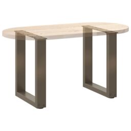 Berkfield Home Coffee Table Legs U-Shaped 2 pcs Natural Steel 38x(42-43) cm Steel in Brown - thumbnail 8
