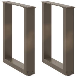 Berkfield Home Coffee Table Legs U-Shaped 2 pcs Natural Steel 38x(42-43) cm Steel in Brown - thumbnail 1