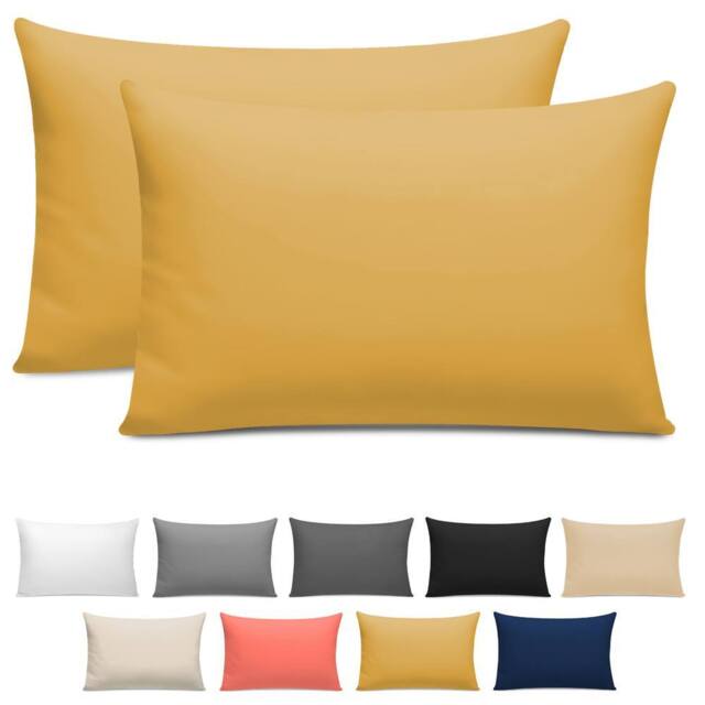 Pamposh 300 Thread Count Cotton Sateen Pillow Cases Pair in Mustard - Size: Standard Pillow Case - image 1