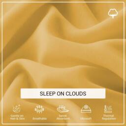 Pamposh 300 Thread Count Cotton Sateen Pillow Cases Pair in Mustard - Size: Standard Pillow Case - thumbnail 3